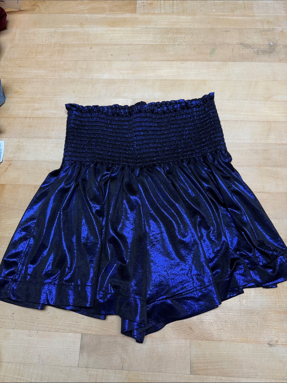 QUEEN OF SPARKLES Shimmery Royal Blue Womens Shorts